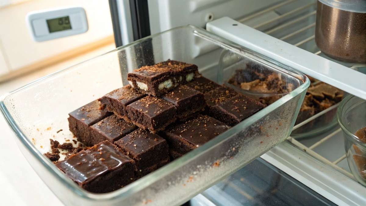 Dubai chocolate bars stored in an airtight container at the ideal temperature of 18°C to preserve freshness.