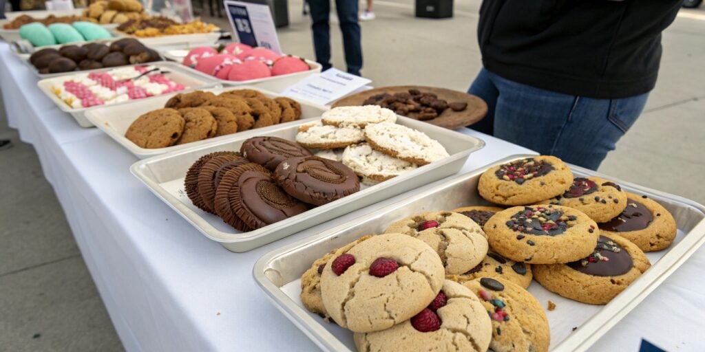 Unique cookies on a table.